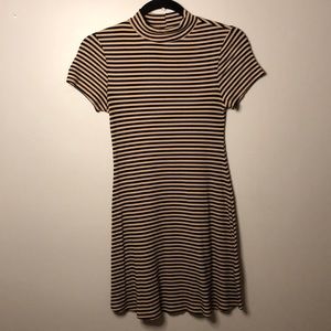 Black and Tan Striped mini Dress
